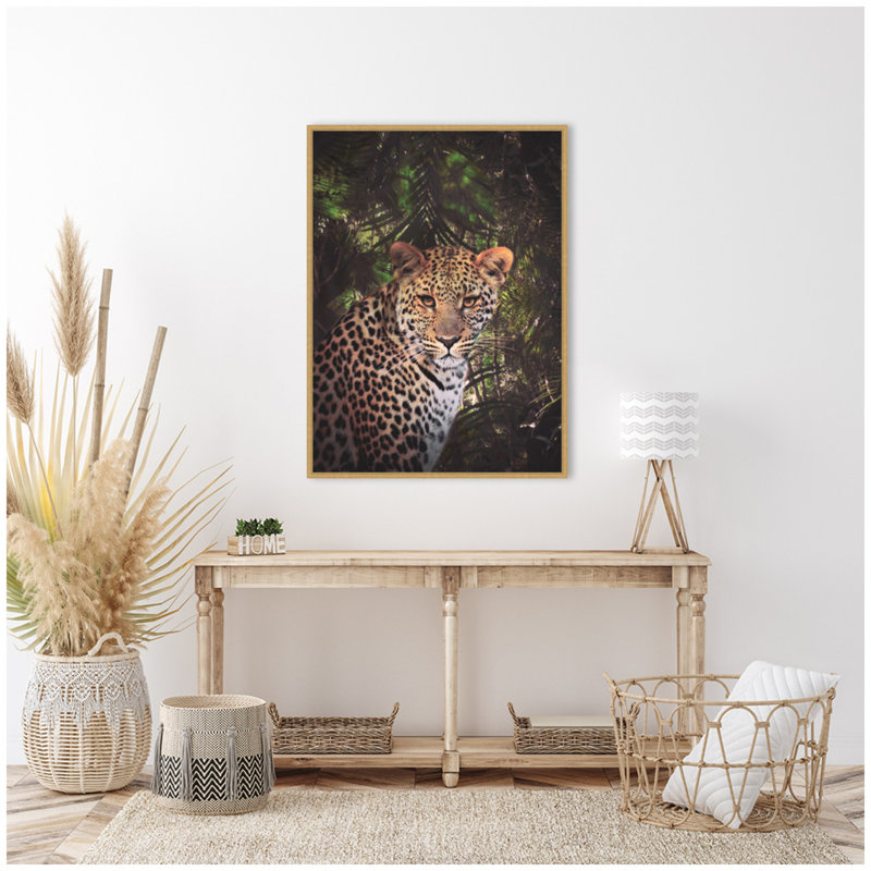 Ebern Designs Moody Leopard In The Rainforest Color by Simon Te of